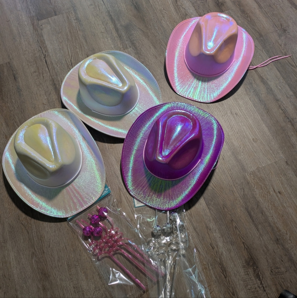Bachelorette Disco Cowboy Party Hat Set Of 8